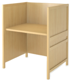 A 50x50 pixel image of a one person study carrel by ergonomic home. white background